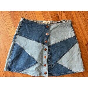 Madewell patchwork denim mini skirt, size 28 Festival Boho Hippie Streetwear Y2K